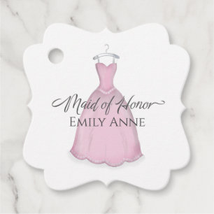 Étiquettes Cadeau Simple Mariage Maid of Honor Elegant Merci