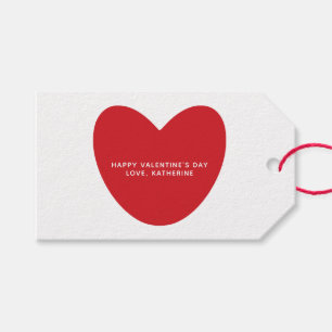 Étiquettes-cadeau Simple mignon coeur rouge coutume Saint Valentin