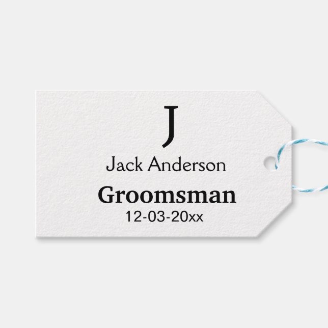 Étiquettes-cadeau SIMPLE MINIMAL ajoutez votre nom témoin personnali (Devant (Horizontal))