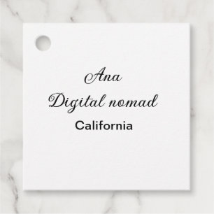 Étiquettes Cadeau Simple minimal ajoutez votre nom texte lieu califo