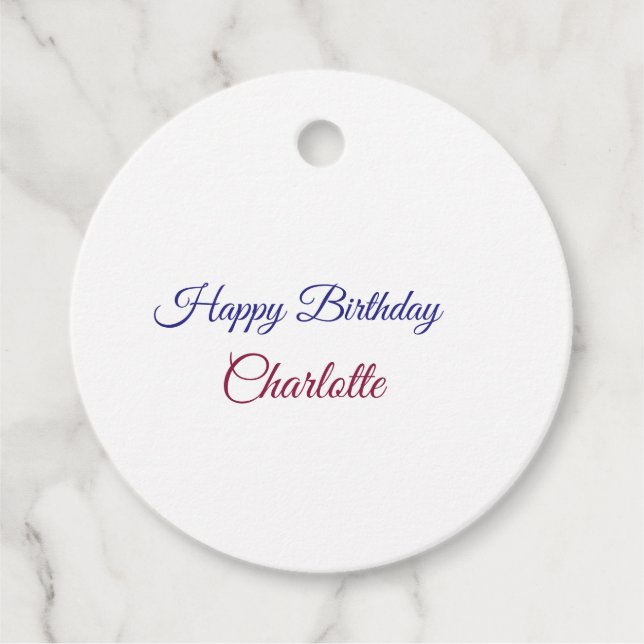 Étiquettes Cadeau SIMPLE MINIMAL.CUTIE AJOUTER NOM BÉBÉ joyeux anniv (Devant)