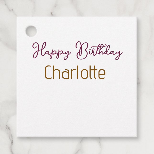 Étiquettes Cadeau SIMPLE MINIMAL.CUTIE AJOUTER NOM BÉBÉ joyeux anniv (Devant)