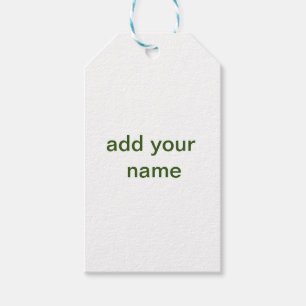 Étiquettes-cadeau Simple minimal vert ajoutez votre texte nom photo 