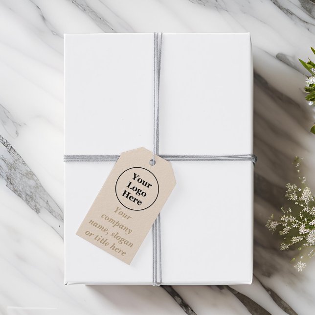 Étiquettes-cadeau Simple minimaliste beige (Créateur téléchargé)