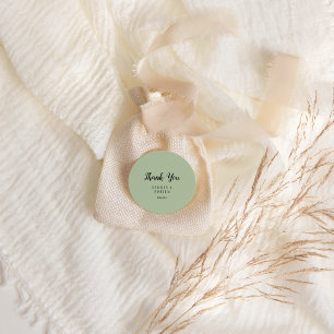 Étiquettes Cadeau Simple minimaliste Sage Mariage Thankyou