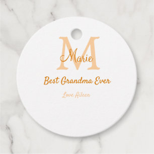 Étiquettes Cadeau simple minimum meilleur grand-mère jamais orange m