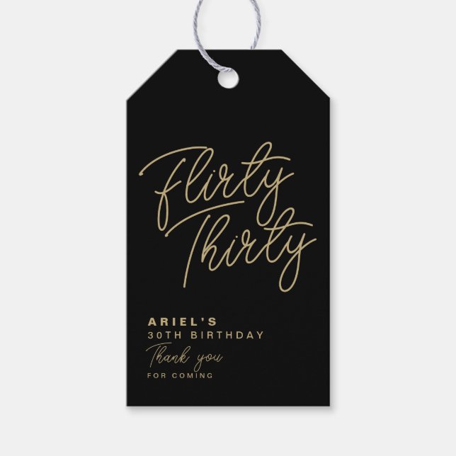 Étiquettes-cadeau Simple Moderne Flirty Trente Personnalisé (Devant)
