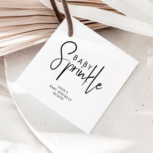 Étiquettes Cadeau Simple moderne Neutral Bébé Sprinkel (Créateur téléchargé)