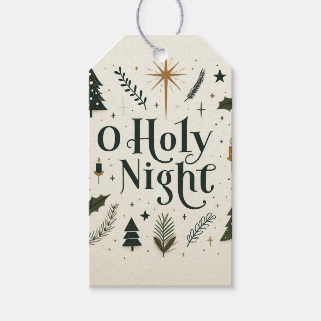 Étiquettes-cadeau Simple Noël O Holy Night (Devant)