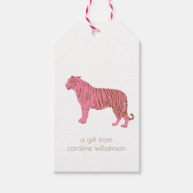 Étiquettes-cadeau Simple Pink Tiger Art Personalized Stationery (Devant)