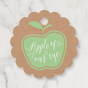 Étiquettes Cadeau Simple Pomme verte et blanche de nos yeux Favorise
