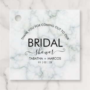 Étiquettes Cadeau Simple Script Marbre Élégant BAPTÊME DE MARIÉE