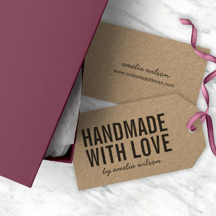Étiquettes-cadeau Simple stylé rustique fait main avec Love Kraft