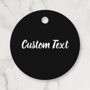 Étiquettes Cadeau Simple texte cursif noir et blanc