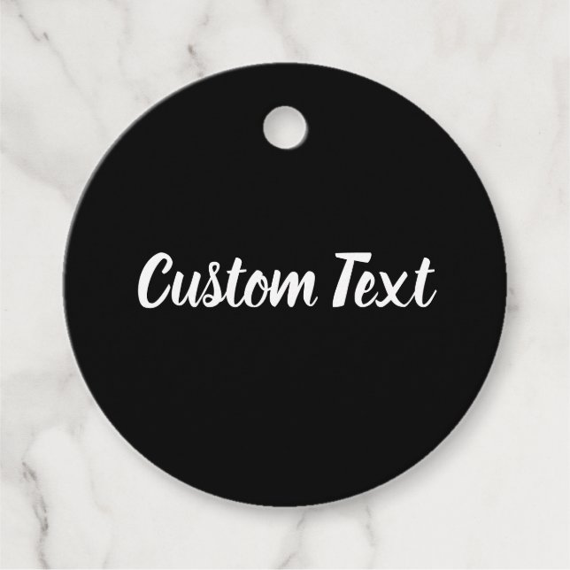 Étiquettes Cadeau Simple texte cursif noir et blanc (Devant)