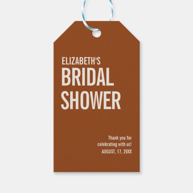 Étiquettes-cadeau Simple Typographie en Terre Cuite pour Remerciemen (Devant)