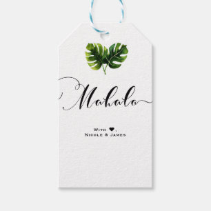 Étiquettes-cadeau Simples Élégantes Feuilles de Palmier Tropical MAH
