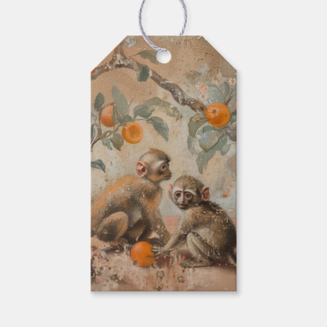 Étiquettes-cadeau Singes - Balises cadeaux (Devant)
