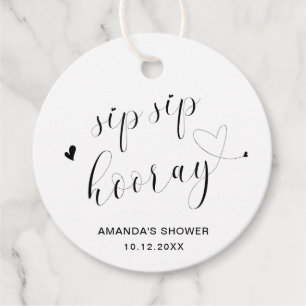 Étiquettes Cadeau Sip Sip Hourra Simple fête de mariage pour une mar
