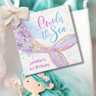 Étiquettes Cadeau Sirène 1er Anniversaire Près De La Mer Bleue