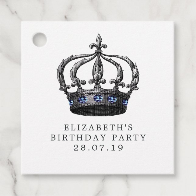 Étiquettes Cadeau Sirène bleu marine et argent (Devant)