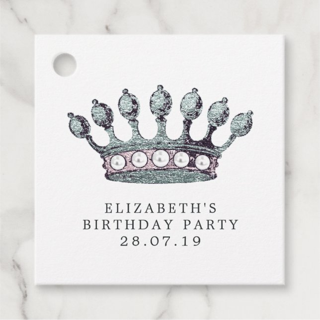 Étiquettes Cadeau Sirène de mer d'argent (Devant)