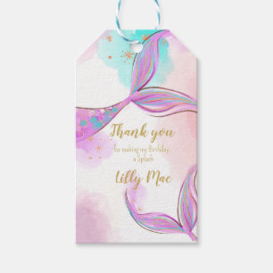 Étiquettes-cadeau Sirène Whimsical Sous L'Étiquette Merci De Mer,