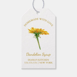 Étiquettes-cadeau Sirop de Dandelion maison simple Hang Tag l Blanc