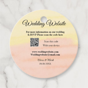 Étiquettes Cadeau site web de mariage ajoutez code Q R scan ajoutez 
