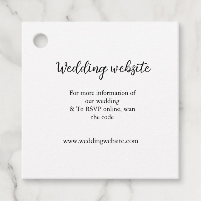 Étiquettes Cadeau site web mariage ajouter q r code nom du couple dé (Devant)