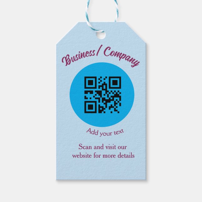 Étiquettes-cadeau Site web simple d'entreprise de code-barres QR ajo (Devant)