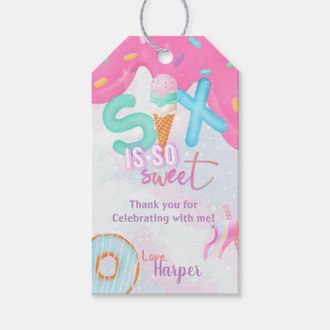 Étiquettes-cadeau six ans est si doux (Devant)