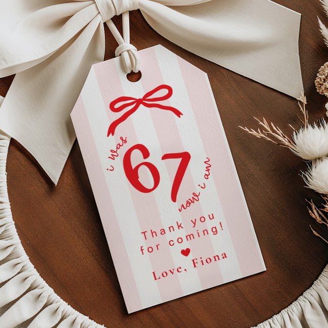 Étiquettes-cadeau Six Seven Meme Coquette Birthday Thank you (Créateur téléchargé)