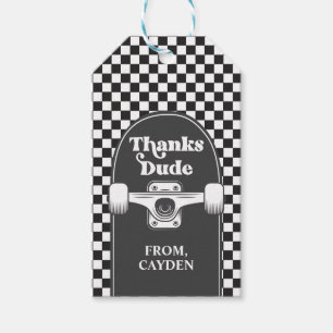 Étiquettes-cadeau Skateboard Cool Dude Anniversaire Merci Dude Faveu