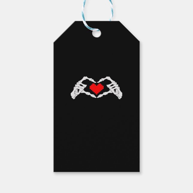 Étiquettes-cadeau Skeleton Coeur Et Mème Mains (Devant)