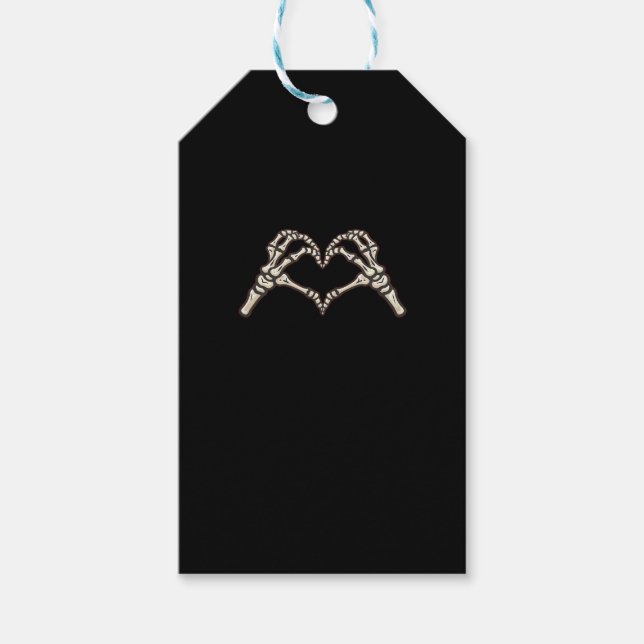 Étiquettes-cadeau Skeleton conception de coeur main (Devant)