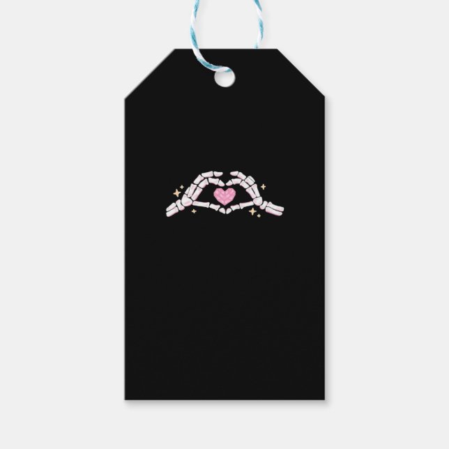 Étiquettes-cadeau Skeleton Mains Coeur drôle (Devant)