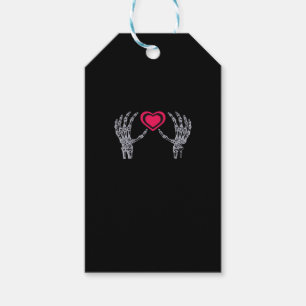 Étiquettes-cadeau Skeleton Mains Coeur mignon