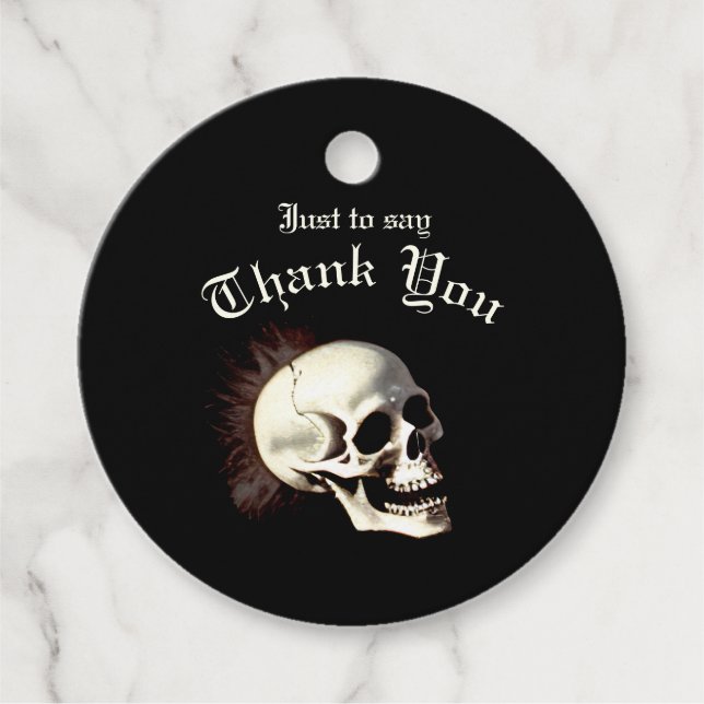 Étiquettes Cadeau Skeletons dansants Mariage gothique (Devant)