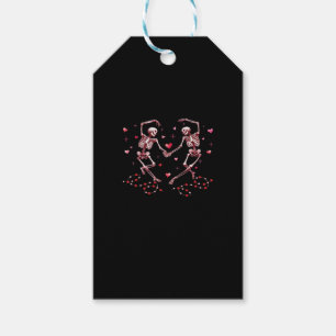 Étiquettes-cadeau Skeletons tenant les mains Coeur Valentines concep