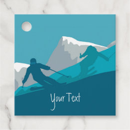 Étiquettes Cadeau Ski alpin personnalisé