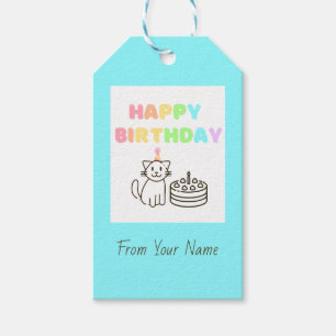Étiquettes-cadeau Sky Blue&Rainbow Happy Birthday Tags cadeaux d'ann