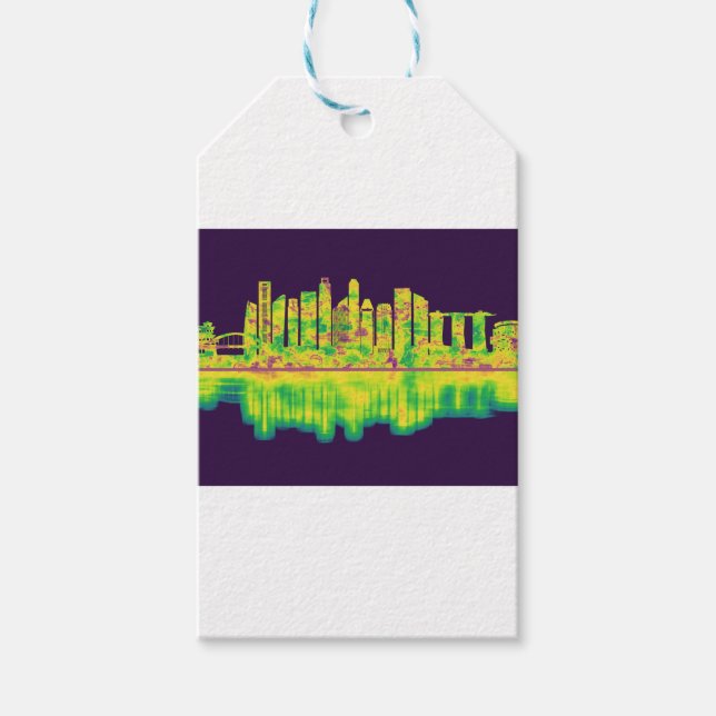 Étiquettes-cadeau Skyline de Singapour (Devant)