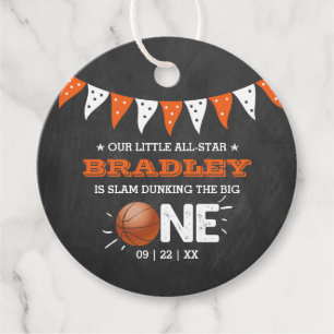 Étiquettes Cadeau Slam Dunking The Big One   Basketball 1er annivers