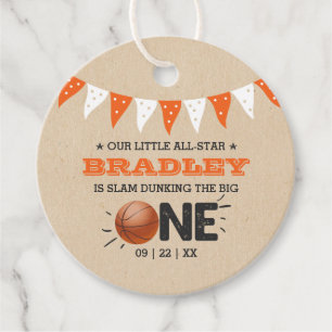 Étiquettes Cadeau Slam Dunking The Big One   Basketball 1er annivers