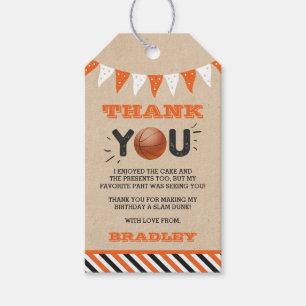 Étiquettes-cadeau Slam Dunking The Big One Basketball Anniversaire