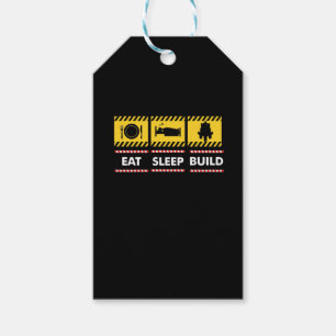 Étiquettes-cadeau Sleep Eat Build Repeat Building