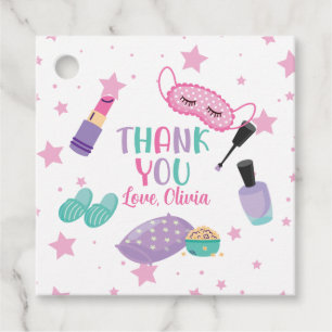 Étiquettes Cadeau Sleepover soirée rose violet entre