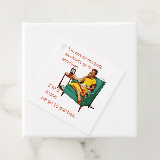 Étiquettes Cadeau SlipperyJoe socialiser la fête de la boisson vinta (En situation)