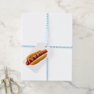 Étiquettes-cadeau SlipperyJoe's hot dog ambiance estivale BBQ niché